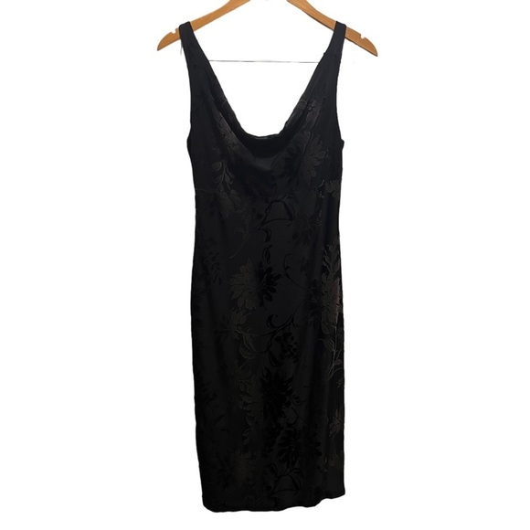 Vintage Smart Set Floral Velour Scoop Neck Dress Size Small Feminine - Picture 1 of 11